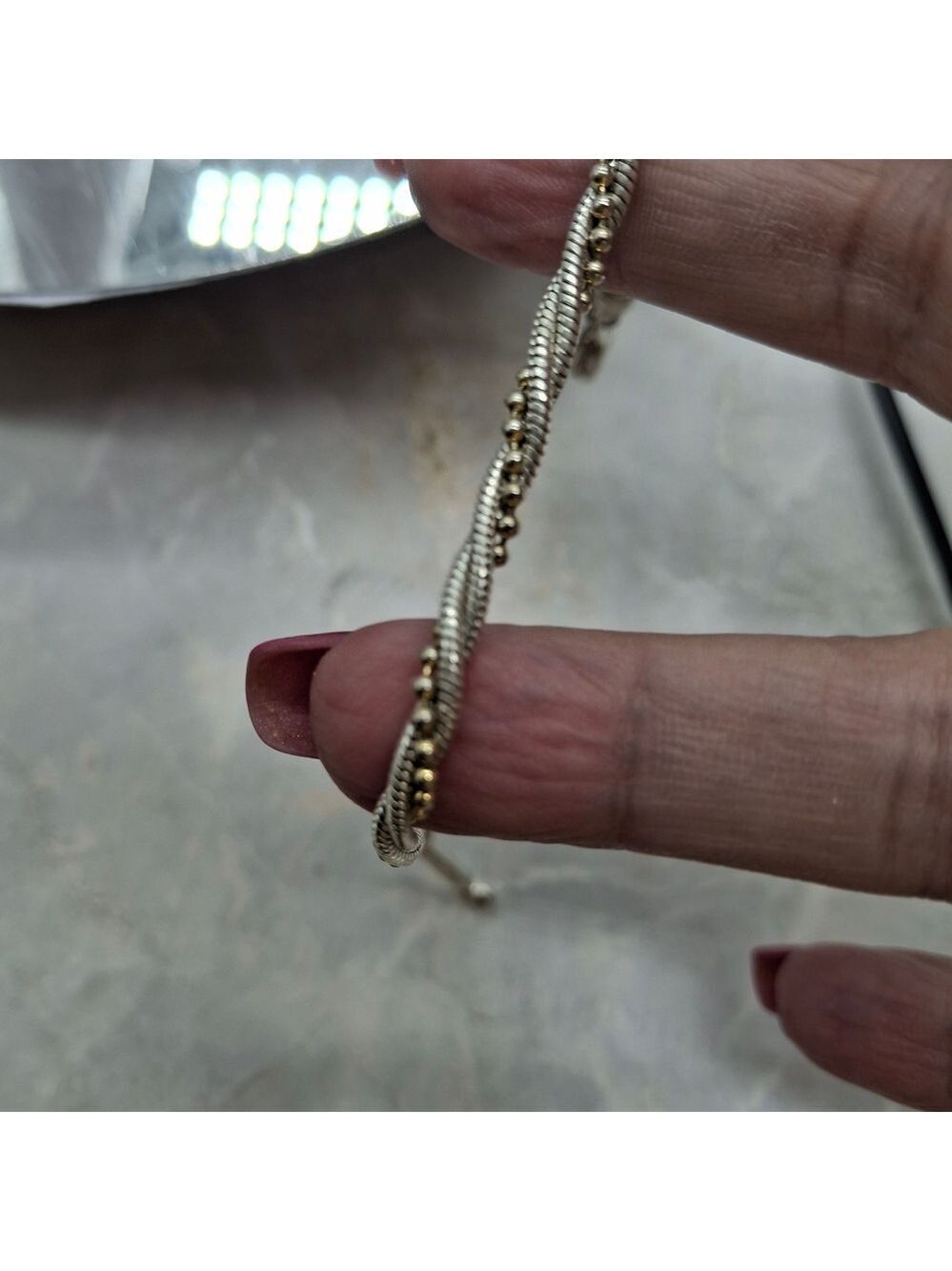 Napier Silver and Gold Textured Geometric Bracelet